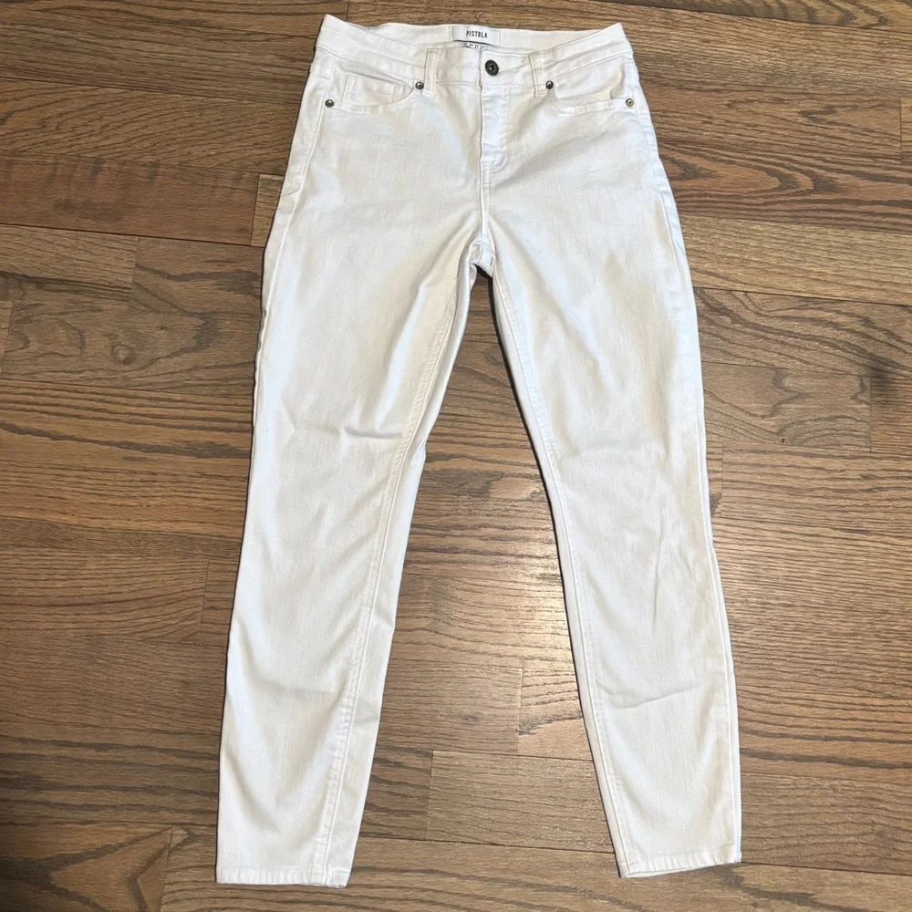 PISTOLA Jennifer Oslo White Denim‎ Midrise Skinny Jeans Women's Size 27